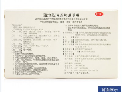 云南白藥 云豐 蒲地藍消炎片 0.3g48片（消腫 咽炎 扁桃腺炎）圖3